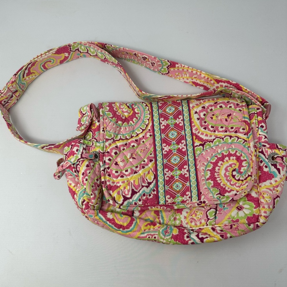 Vera Bradley Flap Over side pocket shoulder bag capri lemon print